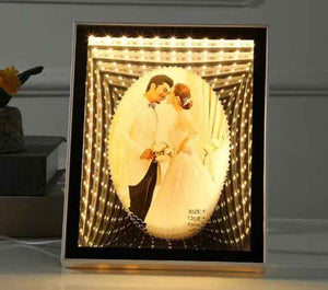 LED 3D Photo Frame + Mirror + Light