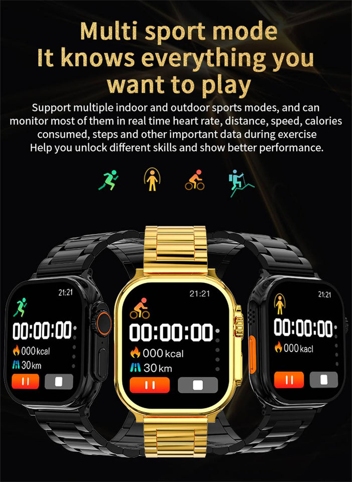 S9 Ultra 2 Smart Watch Golden Edition